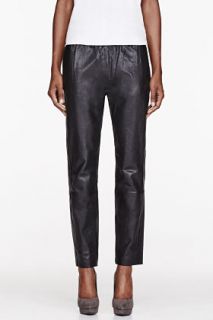 Marc By Marc Jacobs Black Leather Karlie Trousers