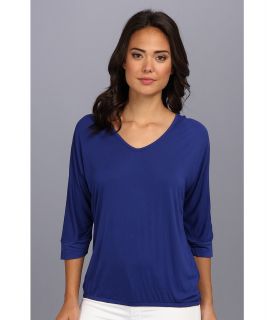 French Connection Classic Mischa Jersey 3/4 Sleeve Womens Long Sleeve Pullover (Blue)