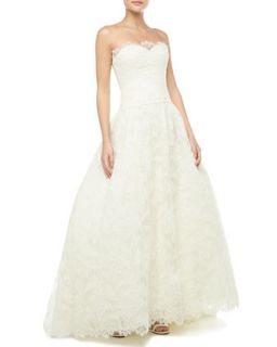 Strapless Lace Bridal Gown, Ivory