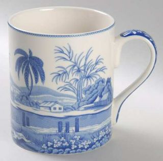 Spode Blue Room Collection Mug, Fine China Dinnerware   Multimotif Blue Scenes