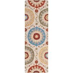 Hand tufted White Canton Wool Rug (26 X 8)