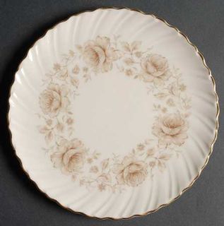Lenox China Coquette Luncheon Plate, Fine China Dinnerware   Brown Roses & Leave