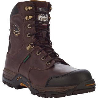 Georgia 8in. Diamond Trax Steel Toe Waterproof Work Boot   Brown, Size 10,