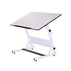 Martin MxZ Drawing/art Table (48 X 31.5) (WhiteFinish Baked enamel33 46 inches high x 32 inches wide x 48 inches longBase footprint 28 inches deepMaterials Press board, steel, plasticModel No U DS5000WDAdjustable rubber feetRear facing book or accesso