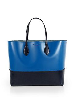 Rochas Bicolor Tote   Blue Black