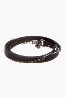 Julius Black Leather Wrap Bracelet