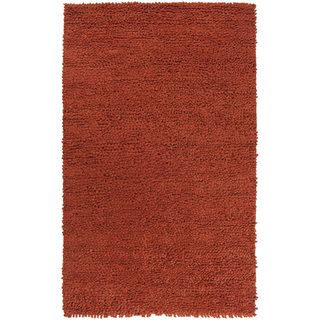 Handwoven Saturn Rust Plush Shag New Zealand Felted Wool Rug (9 X 12)