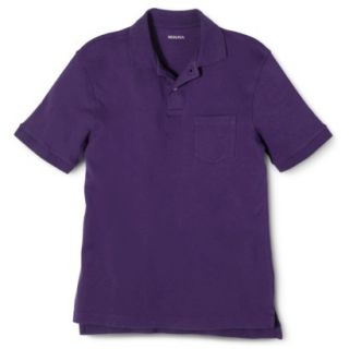 Merona Mens Short Sleeve Interlock Pocket Polo Shirt Shiny Plum M