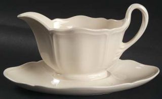 Wedgwood QueenS Plain Gravy Boat with Attached Underplate, Fine China Dinnerwar