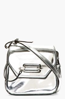 Mackage Silver Leather Novaki Small Shoulder Bag