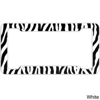 Oxgord Striped Zebra / Tiger Plastic Auto License Plate Frame For Standard Us Plates