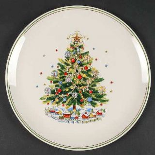 Salem Christmas Eve (Earthenware,Green/Gold) Dinner Plate, Fine China Dinnerware