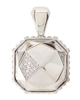 Sterling Silver Faceted Octagonal Diamond Pendant