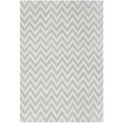 Safavieh Hand woven Moroccan Dhurrie Chevron Blue/ Ivory Wool Rug (6 X 9)