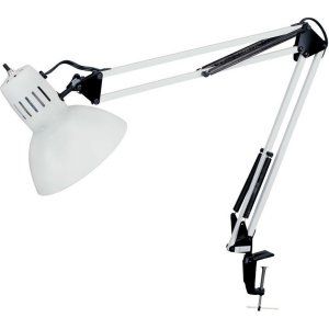 Dainolite DAI DXL334 X WH Universal Clamp On Task Lamp, Glassoss White