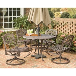 Home Styles Biscayne 48 in. Bronze Swivel Patio Dining Set   Seats 4   5555 325