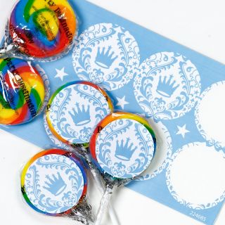 Elegant Prince Damask Small Lollipop Sticker Kit