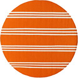 South Beach Orange Stripes Indoor/ Outdoor Rug (2 X 3)