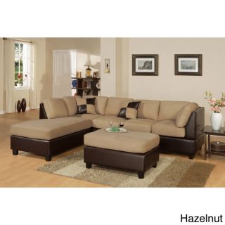 Montpellier 3 Piece Sectional Sofa Set In Dual Finish