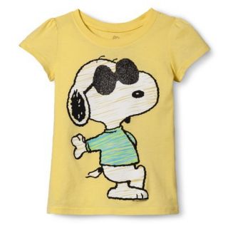 Snoopy Infant Toddler Girls Short Sleeve Tee   Mellow Yellow 3T