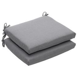 Outdoor Gray Textured Solid Square Seat Cushion (set Of 2) (GreyMaterials 100 percent polyesterFill 100 percent virgin polyester fiber fillClosure Sewn seam Weather resistantUV protectionCare instructions Spot clean onlyDimensions 18.5 inches high x 