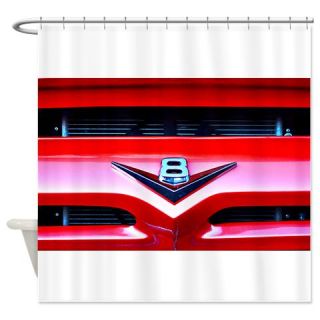  Red V8 emblem   Shower Curtain  Use code FREECART at Checkout