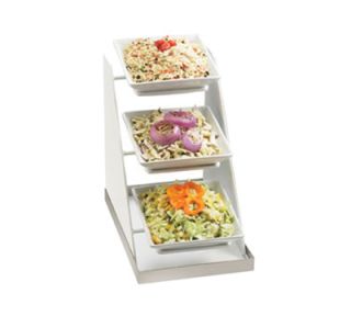 Cal Mil 3 Tier Square Luxe Bowl Display   Melamine, White