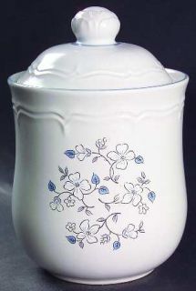 Covington Edition Avondale Tea Canister & Lid, Fine China Dinnerware   Blue/Whit