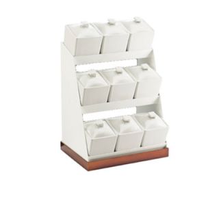 Cal Mil 3 Tier Luxe Condiment Display   Glass, Copper