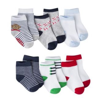 Just One YouMade by Carters Newborn Boys 6 Pack Crew Monkey Socks   Assorted