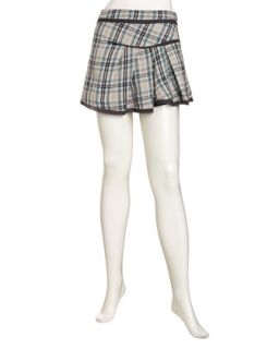 Plaid Pleated Skirt, Seafoam