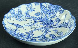 Spode Provincial Garden Blue Small Round Fluted Dish, Fine China Dinnerware   Im