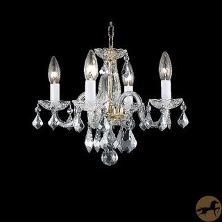 Christopher Knight Home Crystal 62234 4 light Gold Chandelier