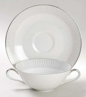 Heinrich   H&C Monarch Flat Cream Soup Bowl & Saucer Set, Fine China Dinnerware