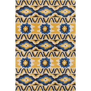 Hand tufted Allie Abstract Yellow Wool Rug (5 X 76)