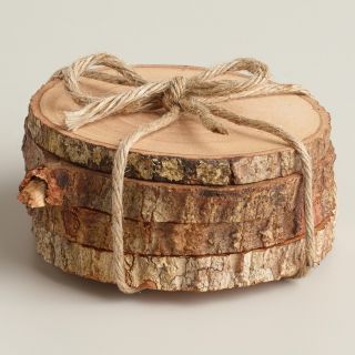 Wood Bark Coasters, Set of 4   World Market
