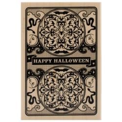 Inkadinkado Halloween Mounted Rubber Stamp 2.75 X4  Halloween Playing Card
