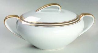 Noritake Bradford Sugar Bowl & Lid, Fine China Dinnerware   Gold Inner Ring,Coup