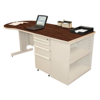Marvel Office Furniture Teachers 75 Conference Desk with Bookcase ZTCB7530 L