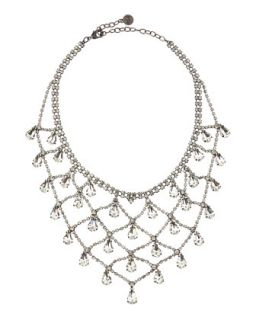 Rhinestone Lace Bib Necklace