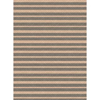 Indoor/ Outoor Rug Summer Stripe Grey And Beige Area Rug (27x511)