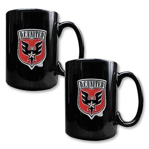 hidden D.C. United 2 pc. Black Ceramic Mug Set