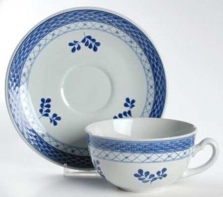 Royal Copenhagen Tranquebar Blue Oversized Cup & Saucer Set, Fine China Dinnerwa