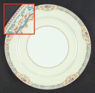 Noritake Lauritz Dinner Plate, Fine China Dinnerware   White Flowers,Blue Edge,D