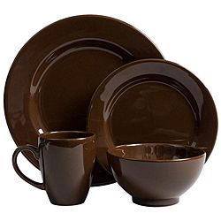 Waechtersbach Fun Factory Chocolate 4 piece Place Setting (ChocolateFeatures a vibrant glazeSleek, clean designMix and match with the other Waechtersbach colors for a stunning tableHigh fired ceramic earthenwareSet IncludesOne (1) 10.75 inch dinner plateO