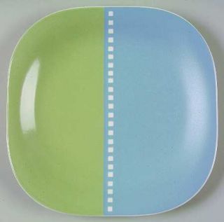 Block China Duet Green Salad Plate, Fine China Dinnerware   Mint,Fern Green,Blue