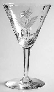 Unknown Crystal Unk7270 Wine Glass   Optic,Clear,Cut Floral/Fan,Multisided