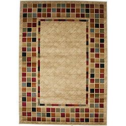 Courtyard Ivory Area Rug (53 X 77) (OlefinPile Height 0.4 inchesStyle ContemporaryPrimary color IvorySecondary colors Red, blue, green, blackPattern GeometricTip We recommend the use of a non skid pad to keep the rug in place on smooth surfaces.All 