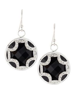 Black Onyx Sapphire Maltese Cross Earrings
