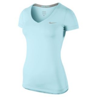 Nike Pro Core Fitted Short Sleeve Womens Shirt   Glacier Ice